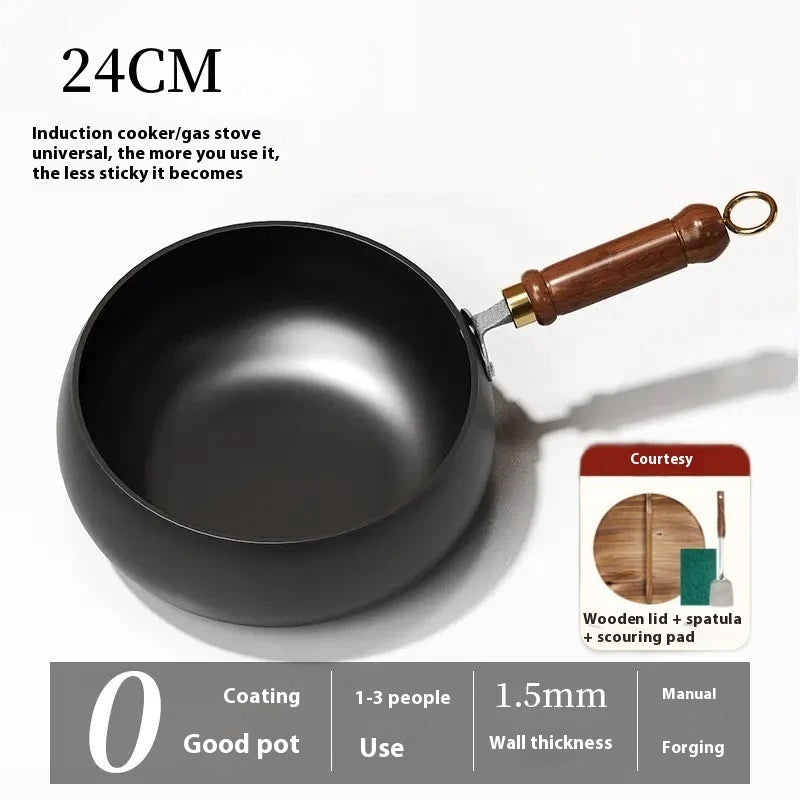 Household Hand-forged Uncoated Big Belly Pot