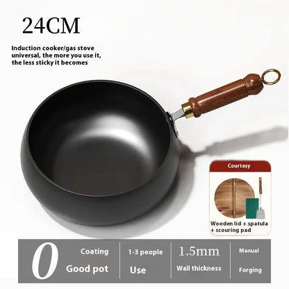 Household Hand-forged Uncoated Big Belly Pot