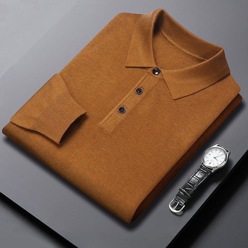 Winter Men's Polo-Neck Knitted Sweater