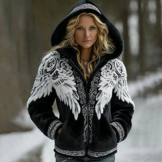 3D Digital Print Fashionable Retro Zip-Up Hoodie For Fall Winter