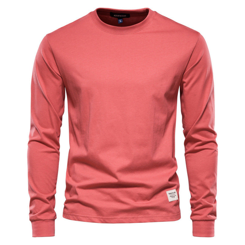 Men's Solid Color Long-sleeved Top High Street