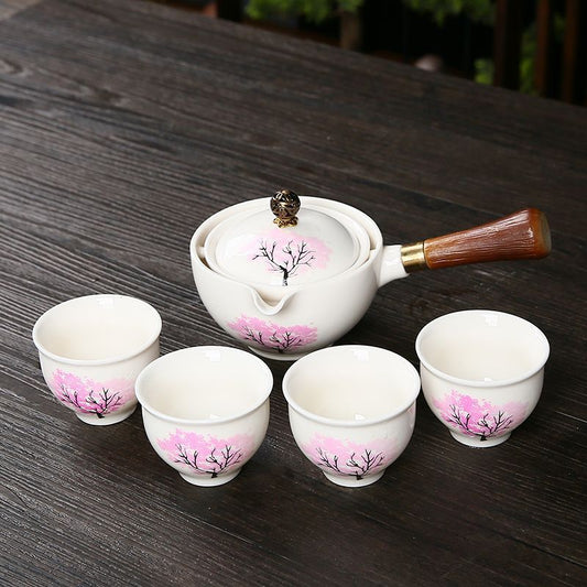 Kung Fu Tea Set Side Handle One Pot Four Cups