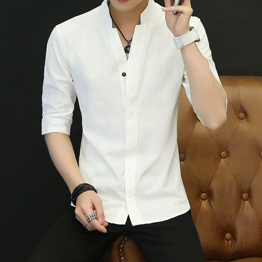 Mens Stand-Collar Shirts For Spring