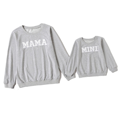 Letter Printed Parent-child Sweater