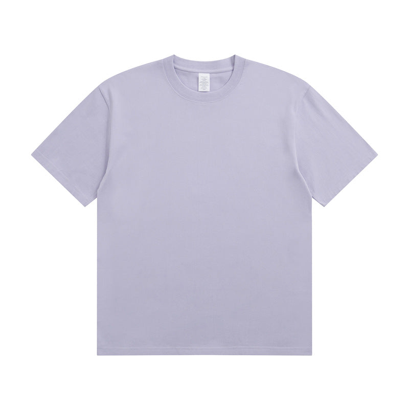 Men's Cotton T-shirt Heavy Solid Color Round Neck Short Sleeves