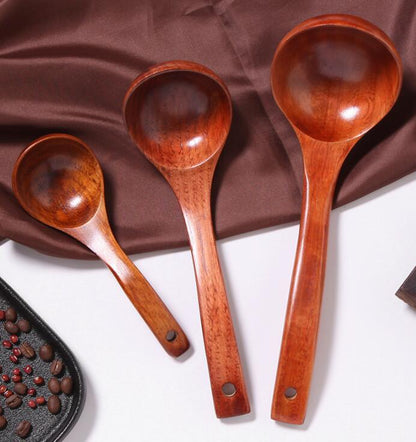 Wooden Soup Spoon With Curved Handle For Household Kitchenware