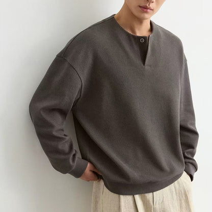 Mens Plus-Size Lightweight Crew-Neck Sweatshirt