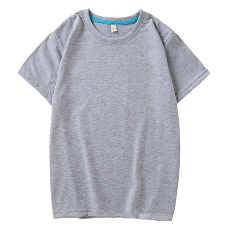 Children's T Combed Cotton Blank Solid Color Loose Round Neck Short Sleeve