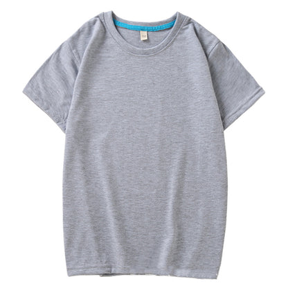 Children's T Combed Cotton Blank Solid Color Loose Round Neck Short Sleeve