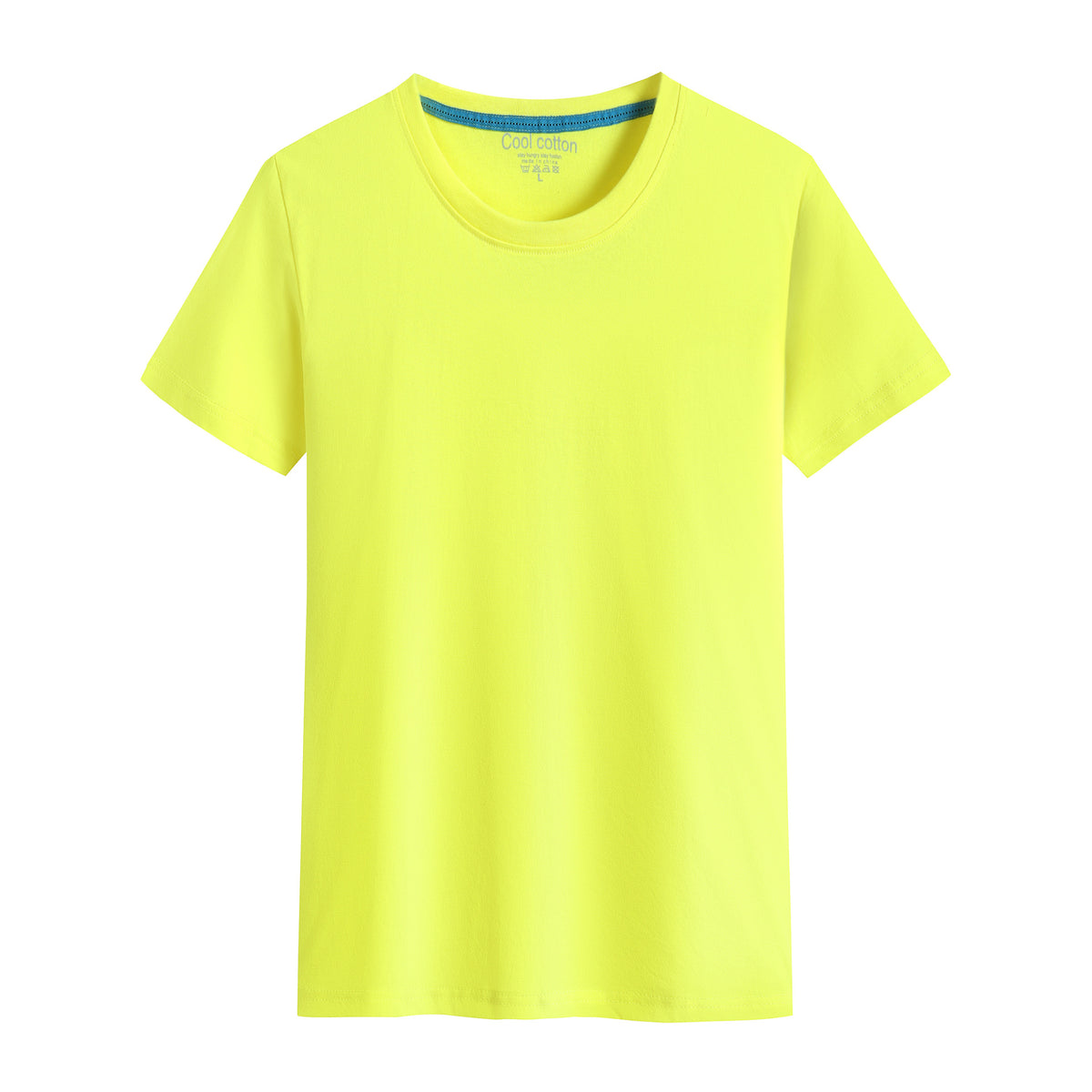 Cotton Blank With No Printed Patterns Round Neck Short T-shirt