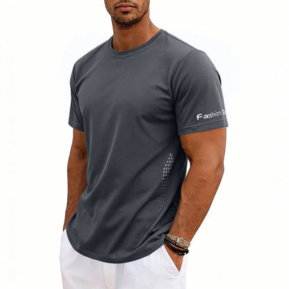 Plus-size Men's Summer Athletic Quick Dry Crewneck Short Sleeves