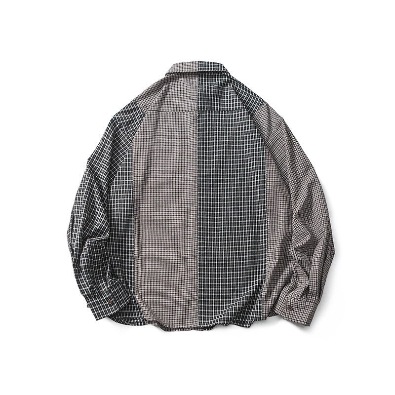 Patchwork Design Men's Check Shirt