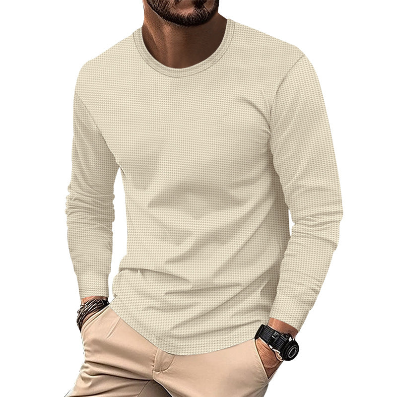 Round Neck Waffle Casual Top For Men