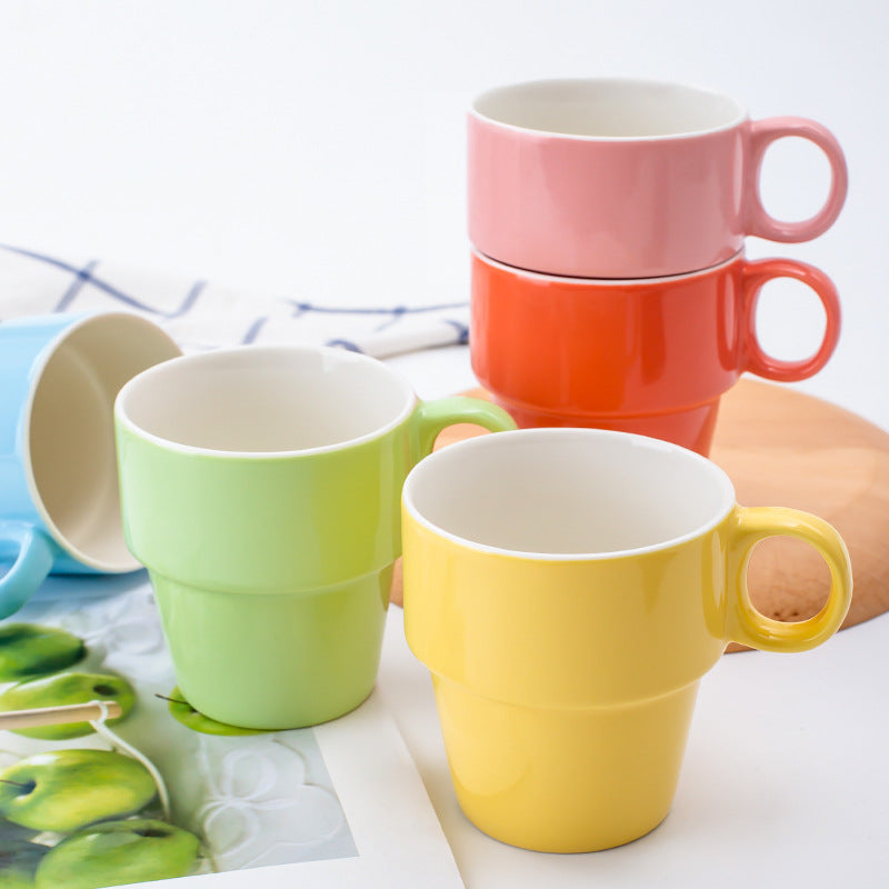 Household Convenient Storage Stacked Ceramic Cups