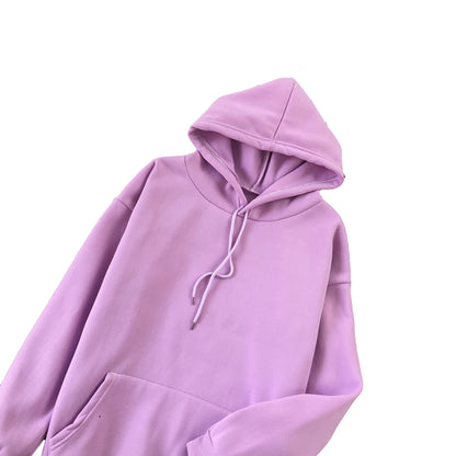 Long Sleeve Solid Color Hooded Sweater Couple