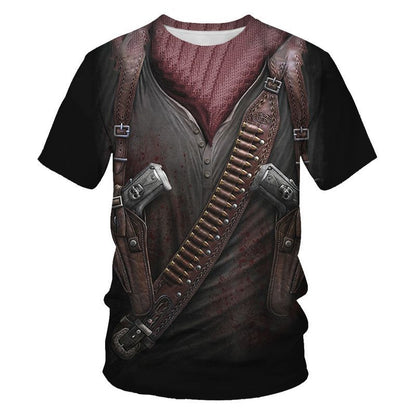 Summer T-shirt 3D Digital Printing Short Sleeve