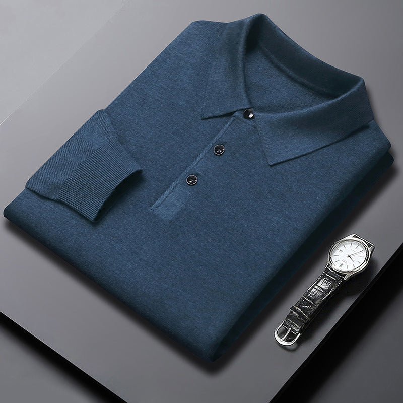 Winter Men's Polo-Neck Knitted Sweater