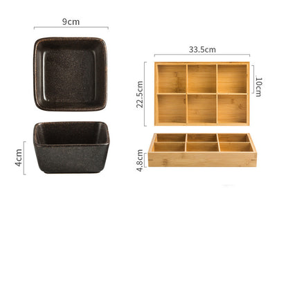 Japanese Square Ceramic Seasoning Dish Set