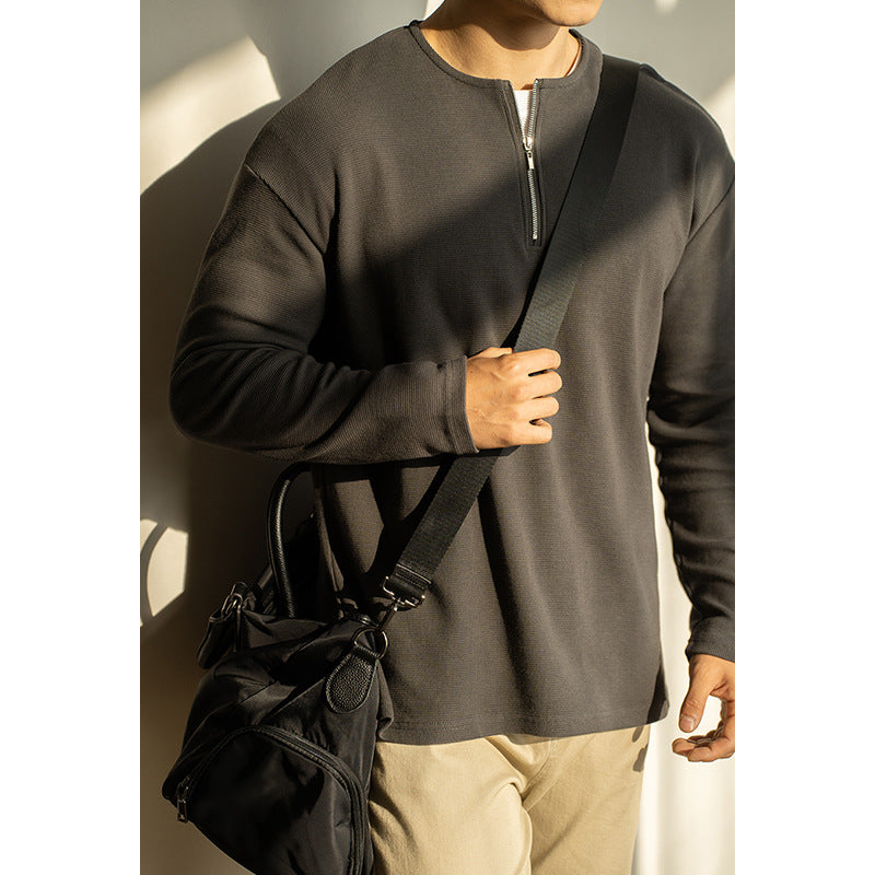 Spring Lapel T-shirt Solid Color Commute Loose Bottoming Shirt