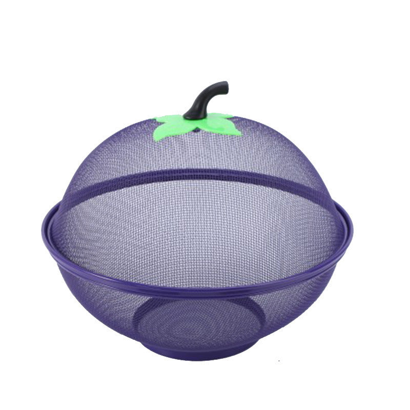 Wrought Iron Plastic Spraying Kitchen Basin Fruit Basket Vegetable Cover