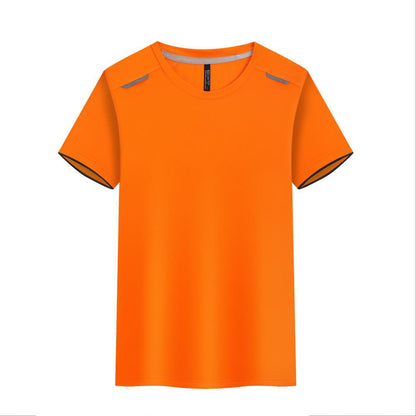 Round Neck Ice Silk Quick-drying T-shirt Marathon Short Sleeve