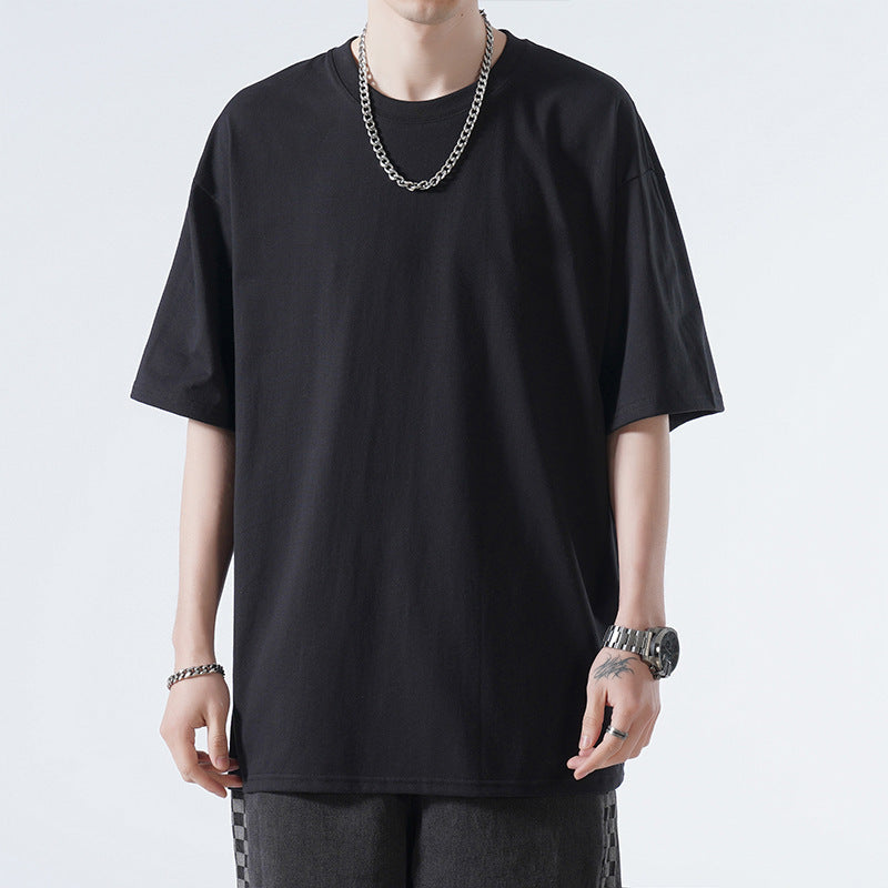 Autumn Men's Short-sleeved T-shirt Cotton Round Neck