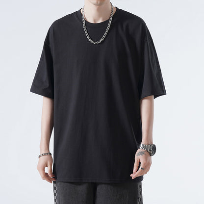 Autumn Men's Short-sleeved T-shirt Cotton Round Neck