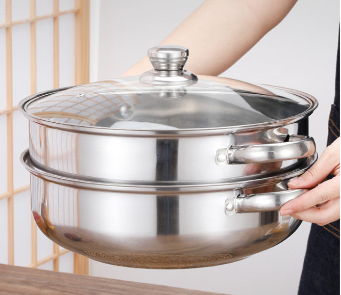 Stainless Steel Steamer Steaming Rack Double-layer Soup Pot