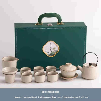 Beige Ru Ware Xi Shi Pot Kung Fu Tea Set