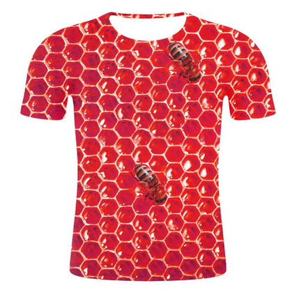 Honey Digital Print Round Neck Men T Shirt