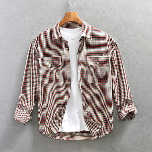 Spring Summer Casual Plaid Shirt For Men