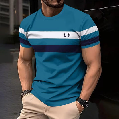 Loose Mesh Breathable Short Sleeve Round Neck T-shirt Simple Men