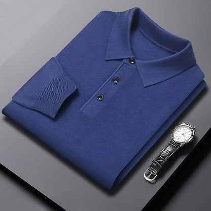 Winter Men's Polo-Neck Knitted Sweater